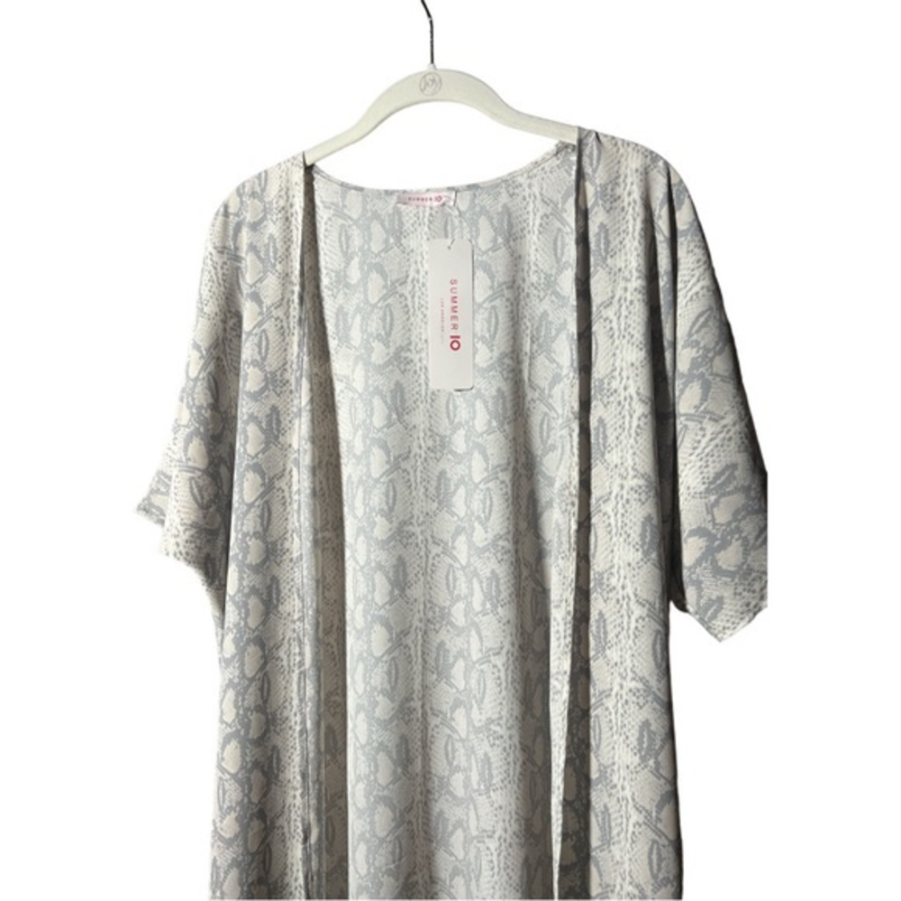 Summer 10 snake‎ print short sleeve kimono